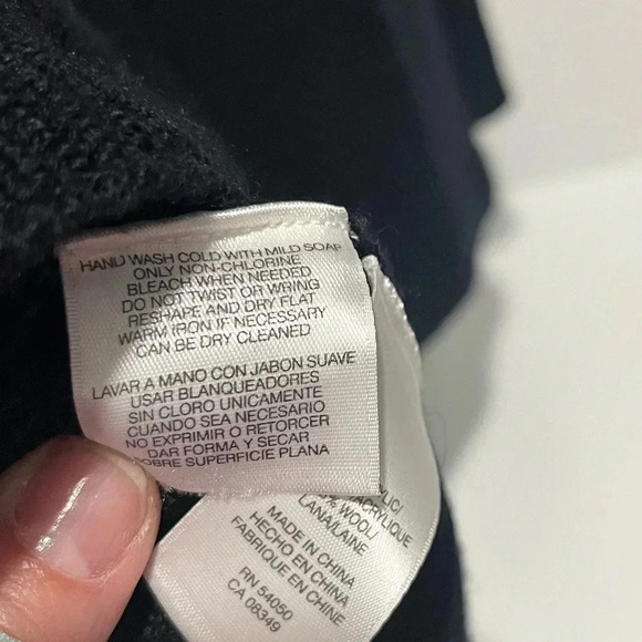 Jones New York Signature black wool blend sweater coat cinch waist double zip M - Picture 8 of 8